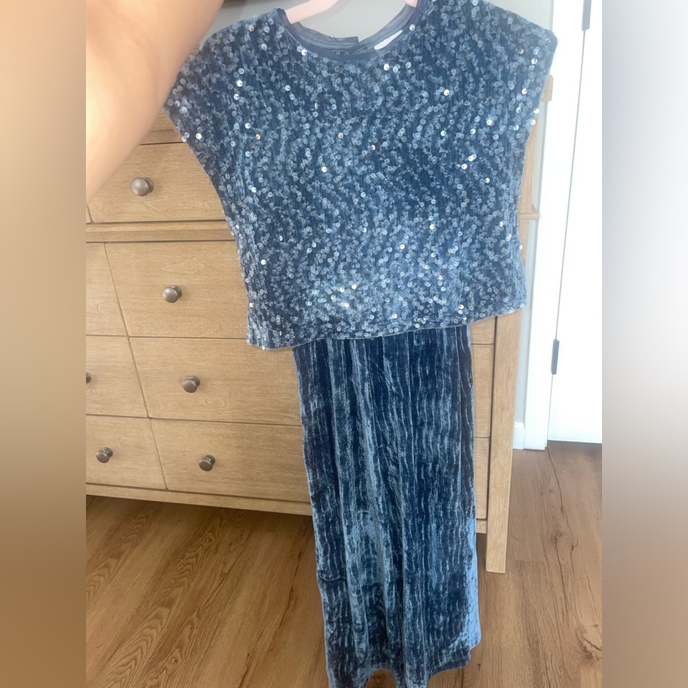 Zara Kids Formal Dress in Blue and Silver